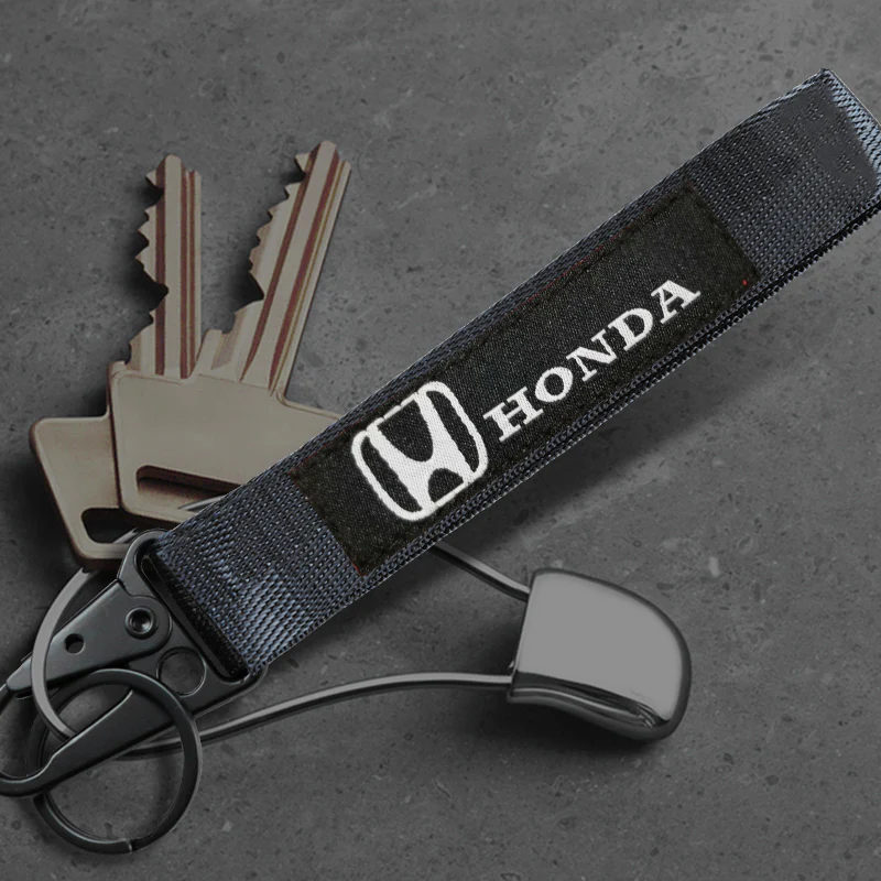HONDA Set ACCORD CIVIC Fit CR-V Black Carbon Fiber Look Seat Belt Cover with Metal Key Ring - Image 6