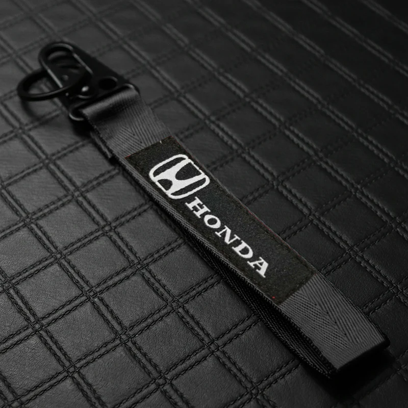 HONDA Set ACCORD CIVIC Fit CR-V Black Carbon Fiber Look Seat Belt Cover with Metal Key Ring - Image 8