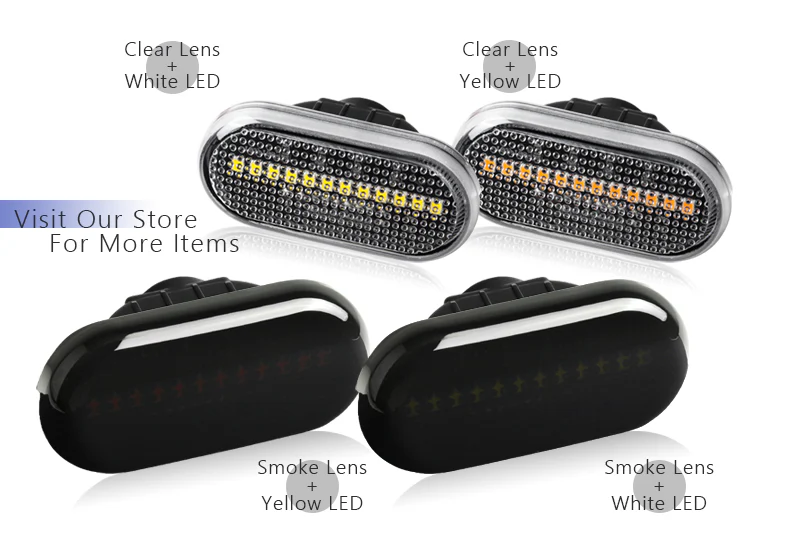 2001-2009 Honda Civic Amber LED Turn Signal Front Side Marker Lights -Smoked Lens - Image 5