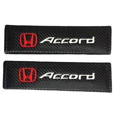 Honda Accord Set of Car 15" Steering Wheel Cover Carbon Fiber Style Leather with Seat Belt Covers - Image 8