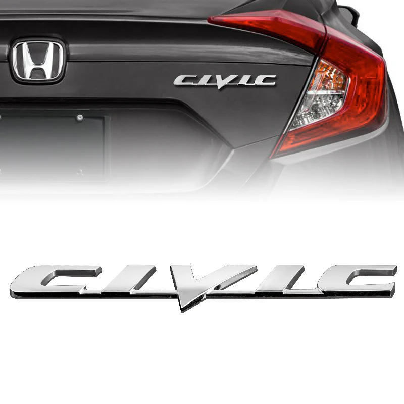 Honda CIVIC Chrome Emblem Set for 2009 - 2011 CIVIC SEDAN Front "H" Emblem with CIVIC Rear Chrome Emblem - Image 4