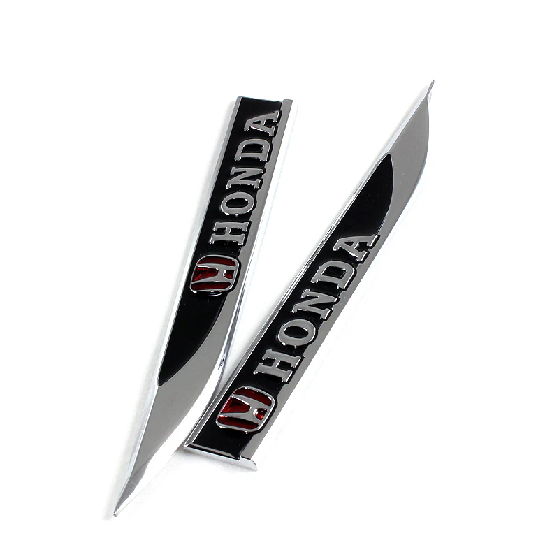 Honda Civic Accord Black 3D Metal Emblem Sticker 2 pcs - Image 2