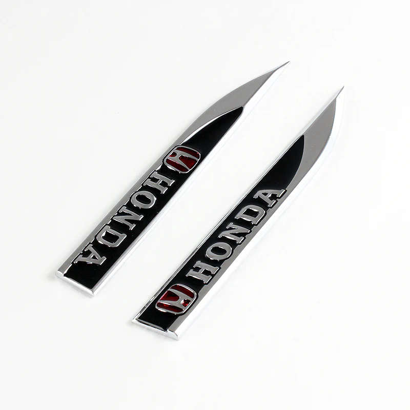 Honda Civic Accord Black 3D Metal Emblem Sticker 2 pcs - Image 4