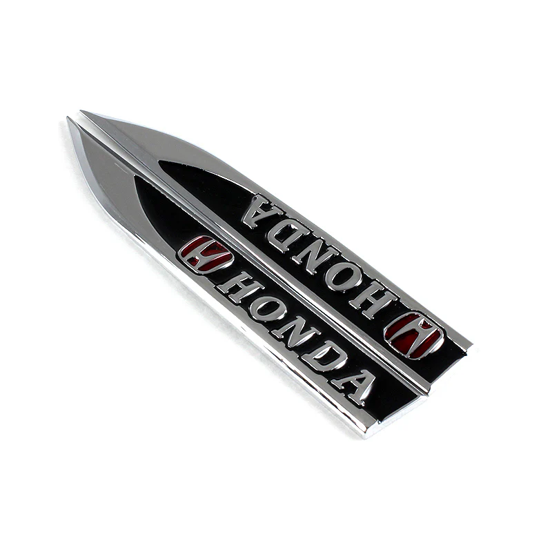 Honda Civic Accord Black 3D Metal Emblem Sticker 2 pcs - Image 5