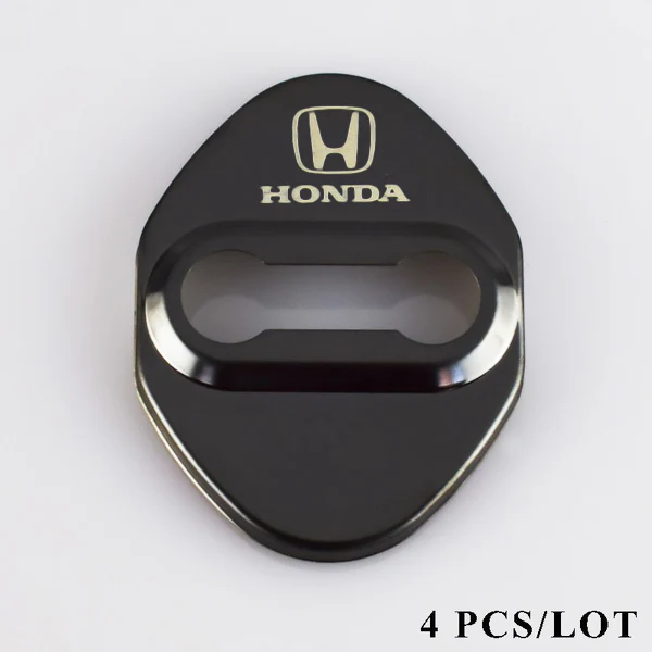 Honda Civic Accord CR-V Black Stainless Steel Door Lock Door Striker Cover Set of 4 - Image 5