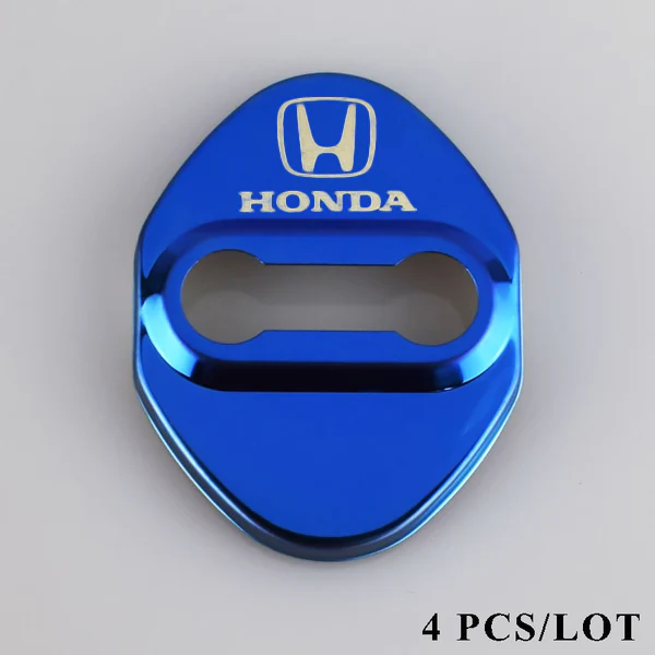 Honda Civic Accord CR-V Blue Stainless Steel Door Lock Door Striker Cover Set of 4 - Image 4