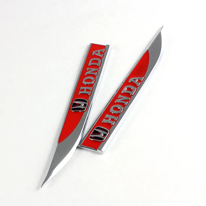 Honda Civic Accord Red 3D Metal Emblem Sticker 2 pcs - Image 4