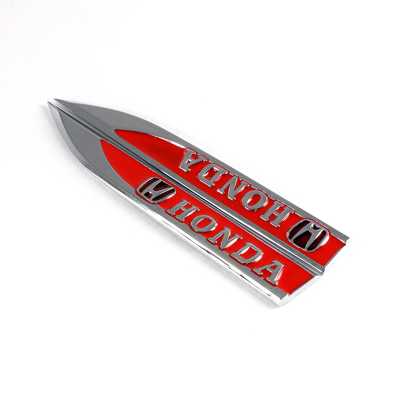 Honda Civic Accord Red 3D Metal Emblem Sticker 2 pcs - Image 5