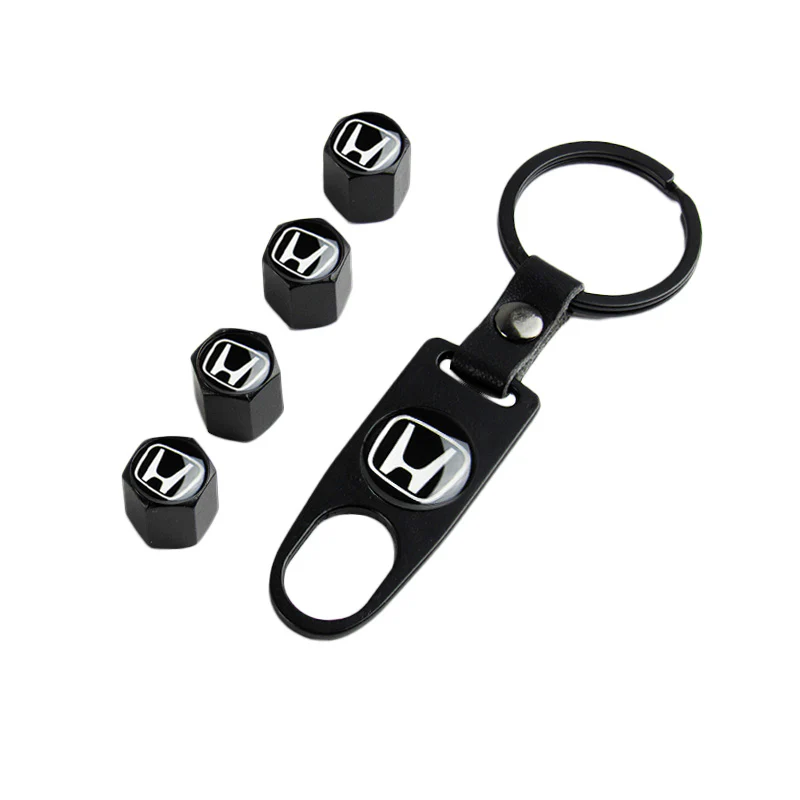 Honda Civic Car Wheel Tire Valves Dust Stem Air Caps Keychain Emblem KEY FOB Set - US SELLER - Image 7