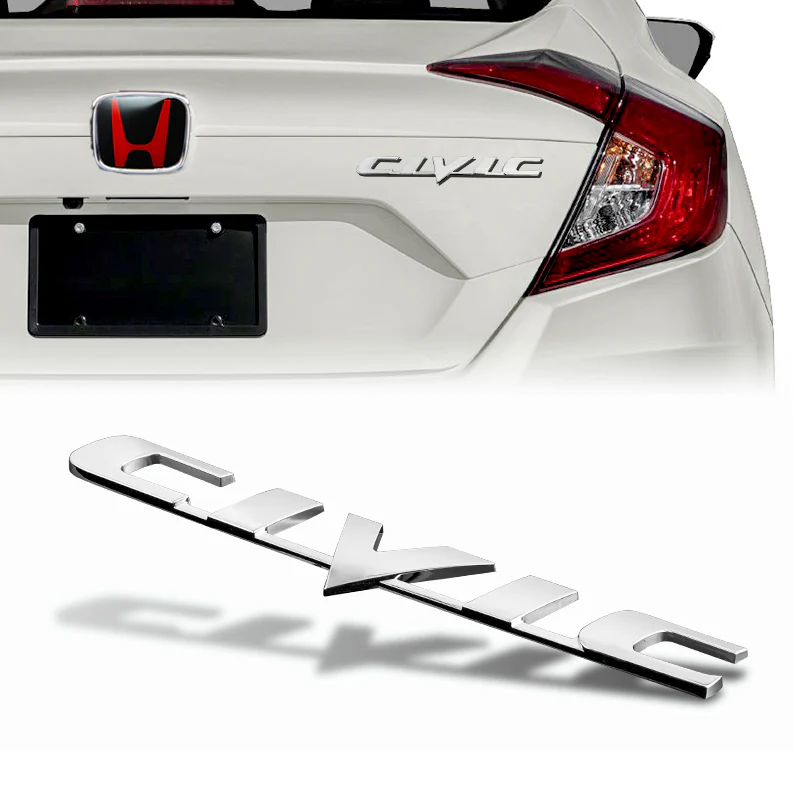 HONDA CIVIC Set 2006 - 2011 Civic Coupe GENUINE REAR TRUNK "H" EMBLEM with Chrome CIVIC Emblem - Image 7