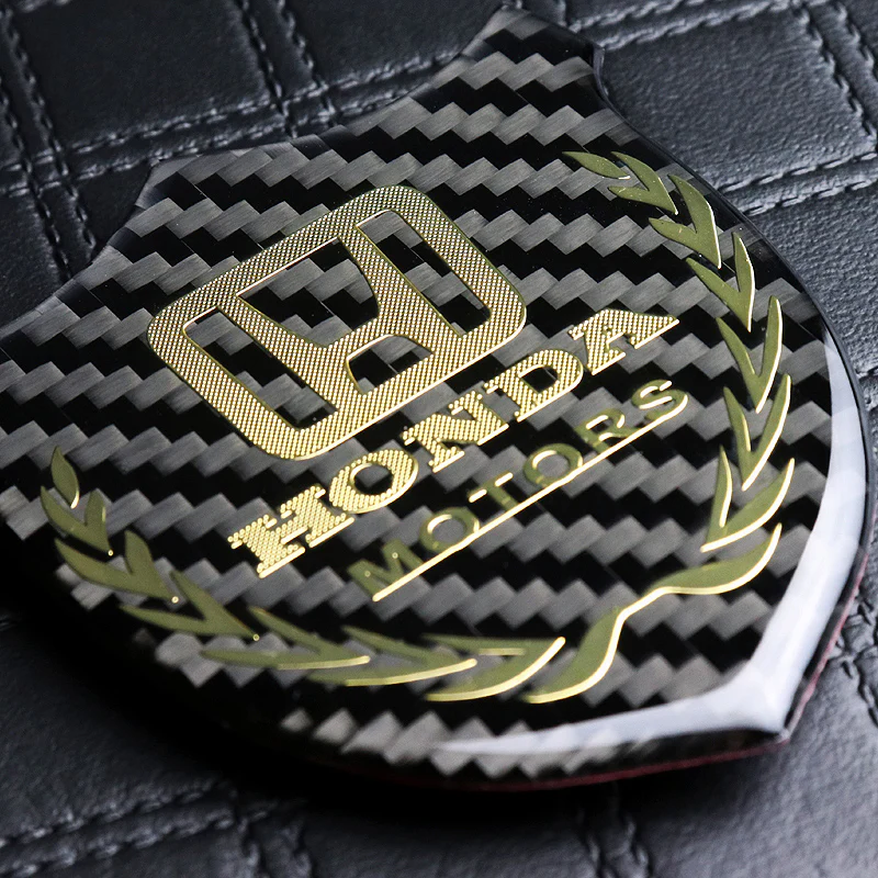 Honda Gold 3D Carbon Fiber Emblem Sticker x2 - Image 2