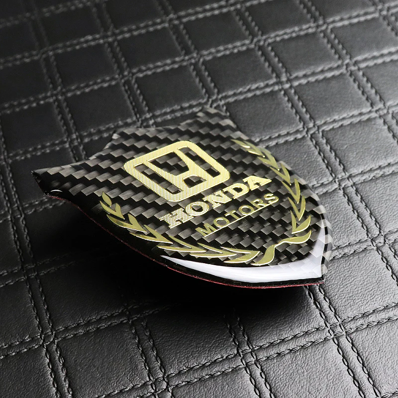 Honda Gold 3D Carbon Fiber Emblem Sticker x2 - Image 3