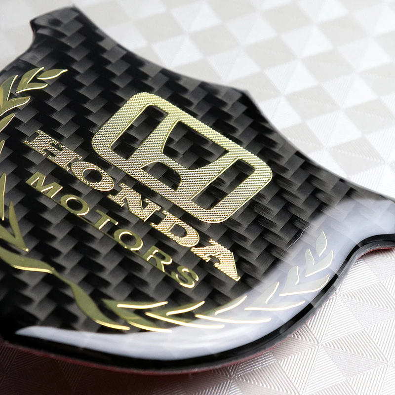 Honda Gold 3D Carbon Fiber Emblem Sticker x2 - Image 5