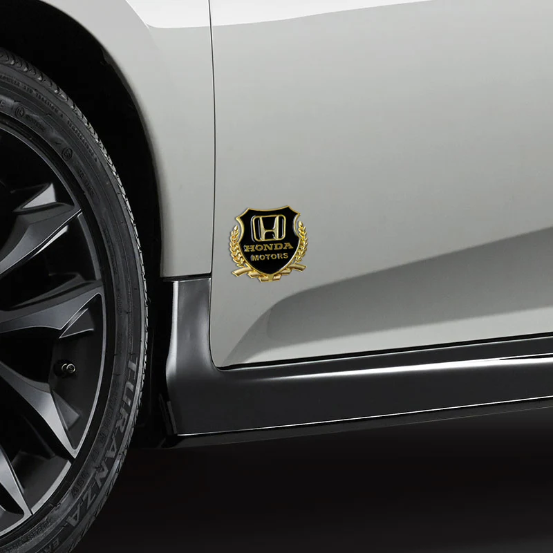Honda Gold 3D Metal Emblem Sticker x2 - Image 3