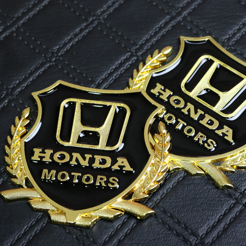 Honda Gold 3D Metal Emblem Sticker x2 - Image 5