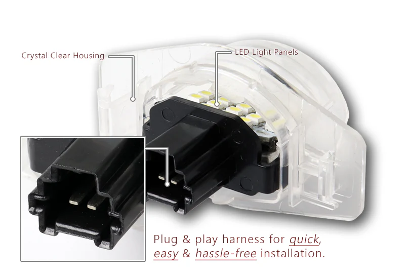 Honda HR-V / Insight / Element  White 18-SMD 6000K LED License Plate Lights (2pcs) - Image 2