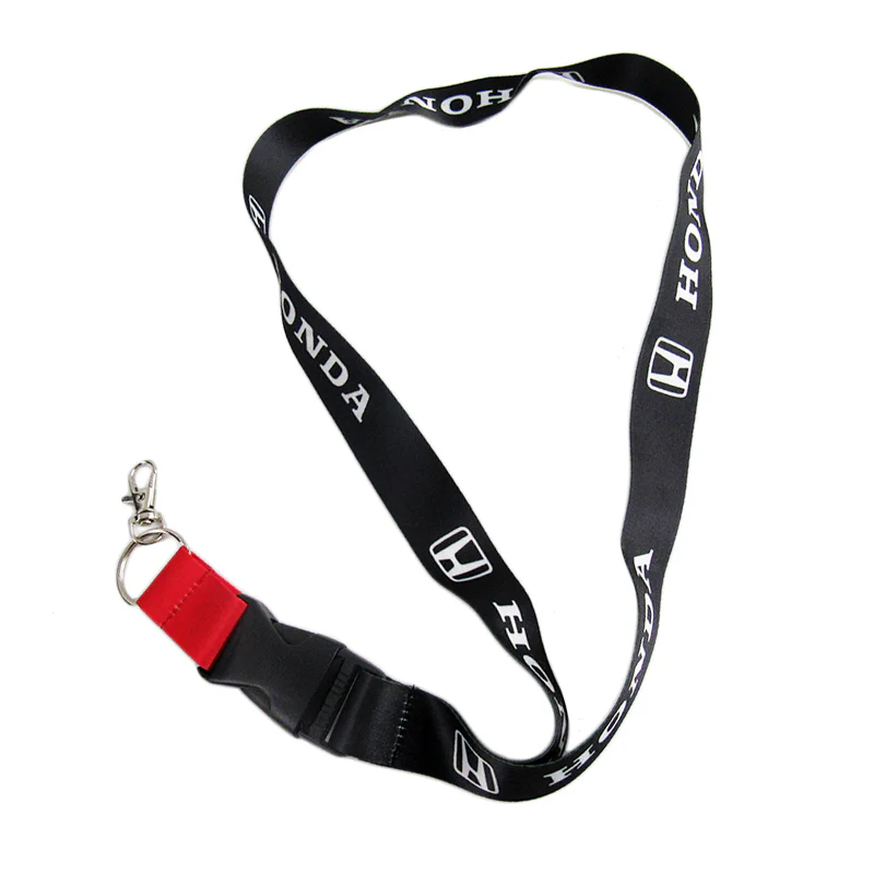 Honda Set Black Carbon Fiber Look Seat Belt Cover X2 with Honda Black Keychain Lanyard - Image 4