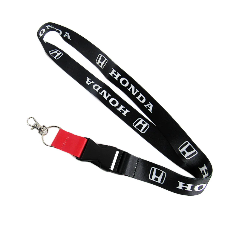 Honda Set Black Carbon Fiber Look Seat Belt Cover X2 with Honda Black Keychain Lanyard - Image 8