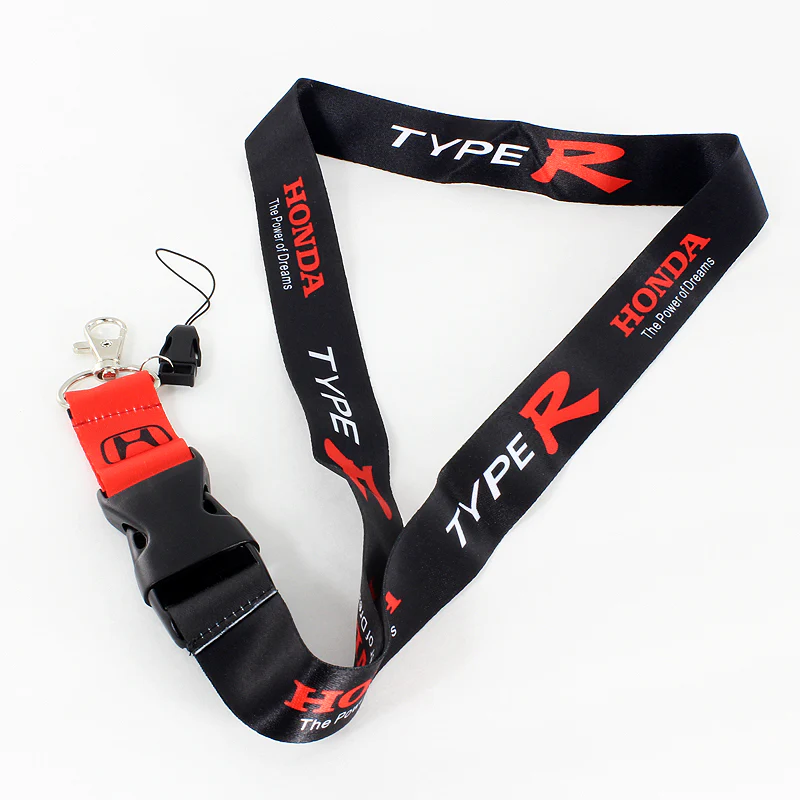 Honda Set Black Carbon Fiber Look Seat Belt Cover X2 with Type R Black Keychain Lanyard - Image 8