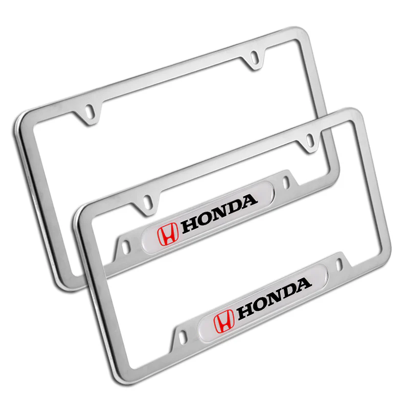 Honda Stainless Steel 2pcs License Plate Frame with Caps Bolt Brand New SET - Image 3