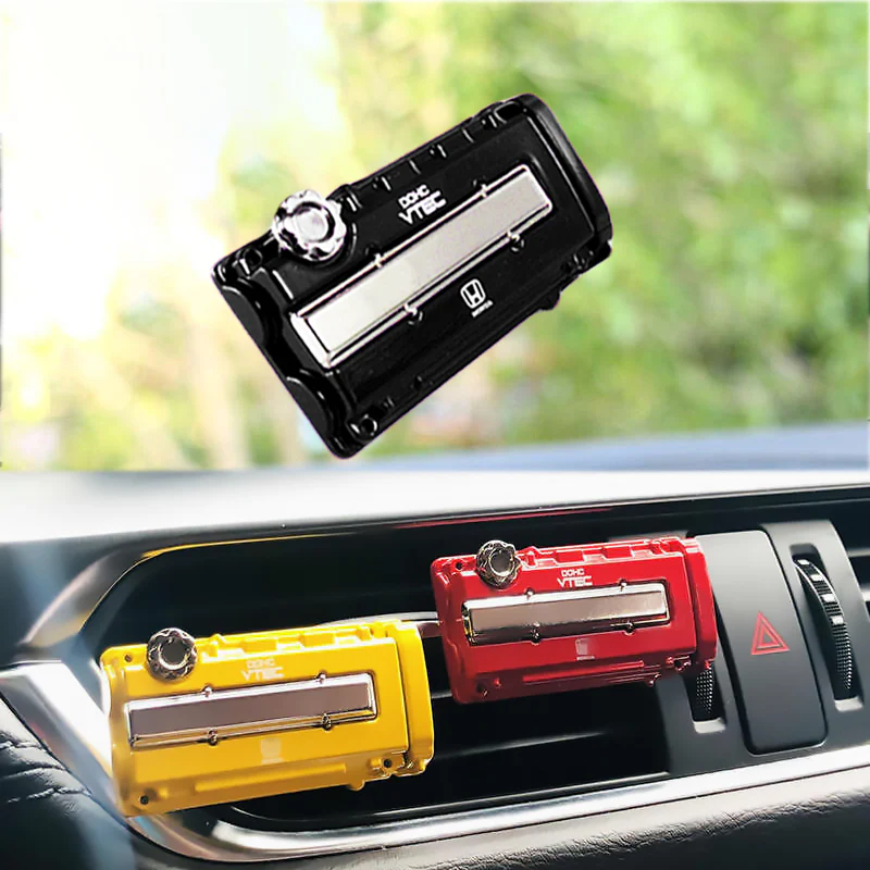 Honda Stainless Steel VTEC Valve Cover Black Car Vent Clip Air Freshener Kit - Cologne Scent - Image 6
