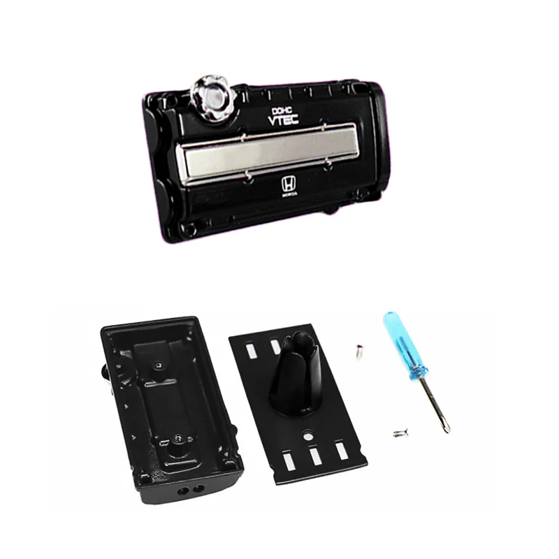 Honda Stainless Steel VTEC Valve Cover Black Car Vent Clip Air Freshener Kit - Lemon Scent - Image 2