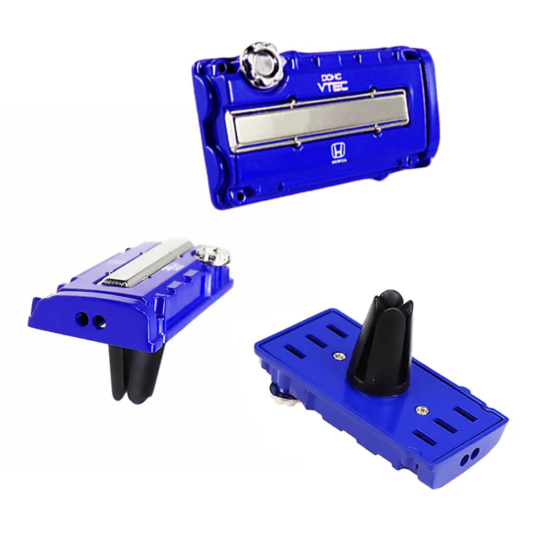 Honda Stainless Steel VTEC Valve Cover Blue Car Vent Clip Air Freshener Kit - Ocean Scent - Image 2