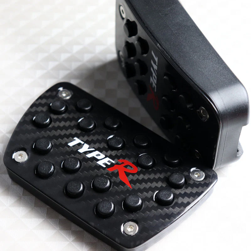 Honda Type R Set of High Quality Real Carbon Fiber Brake Pedal Pads with Anti Skid Aluminum Floor Mat - Image 8