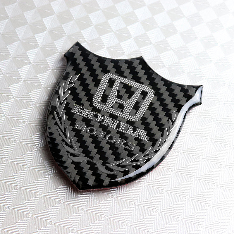 Honda Silver 3D Carbon Fiber Emblem Sticker x2 - Image 4