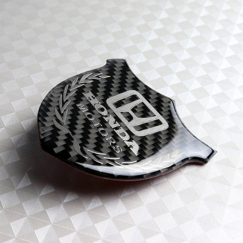 Honda Silver 3D Carbon Fiber Emblem Sticker x2 - Image 6