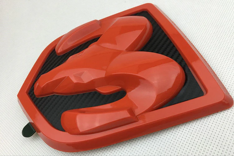 Hood Head Grille Lid Carbon Look Black Red Emblem Badge for 2013-2018 Dodge Ram 1500 2500 3500 - Image 3