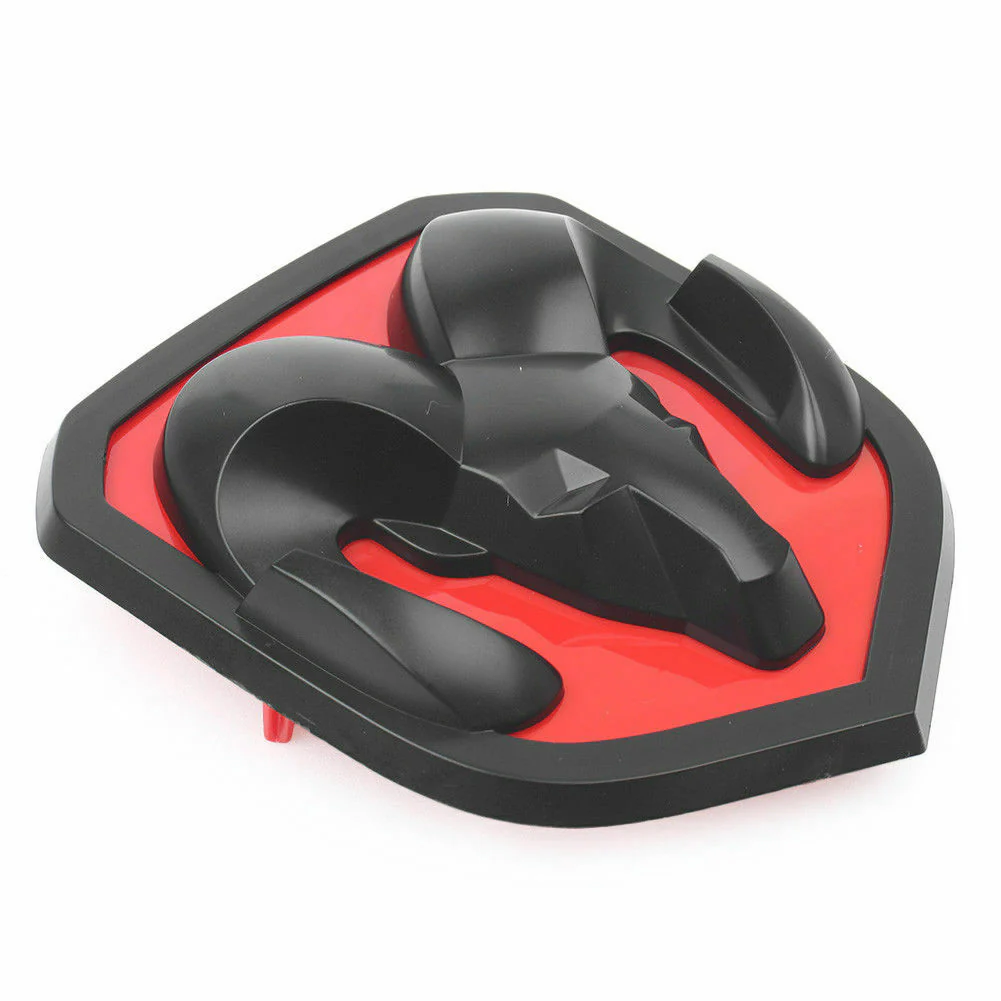 Hood Head Grille Lid Matte Black Red Emblem Badge for Dodge Ram 1500 2500 3500 - Image 2