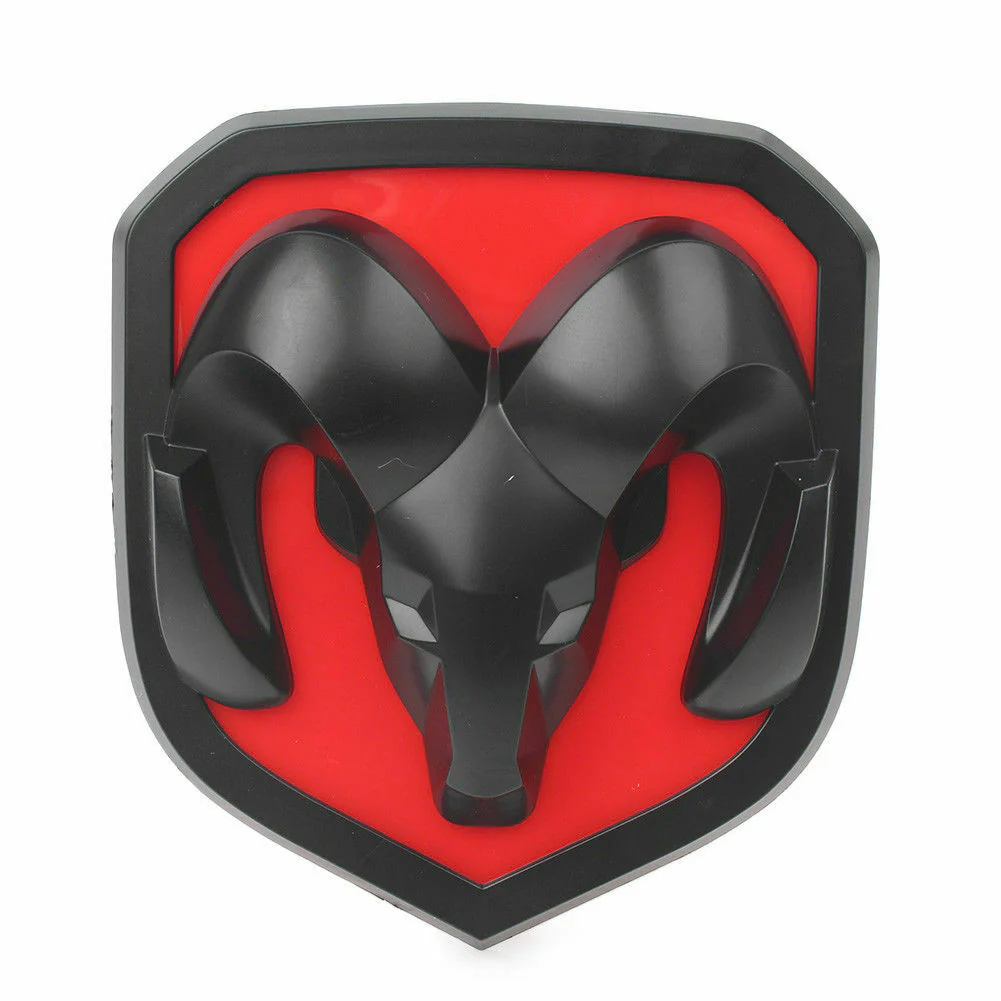 Hood Head Grille Lid Matte Black Red Emblem Badge for Dodge Ram 1500 2500 3500 - Image 3