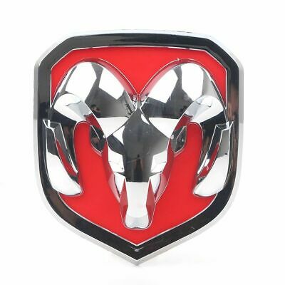 Hood Head Grille Lid Red and Silver Red Emblem Badge for 2013-2018 Dodge Ram 1500 2500 3500 - Image 2