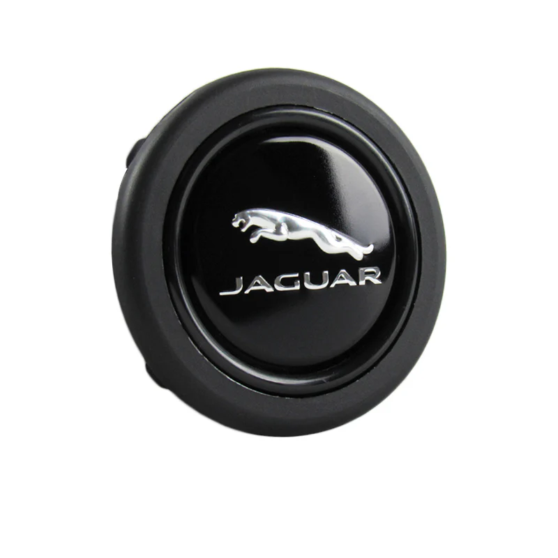 JAGUAR Black / Silver Horn Button fits MOMO RAID NRG Steering Wheel Racing New - Image 2