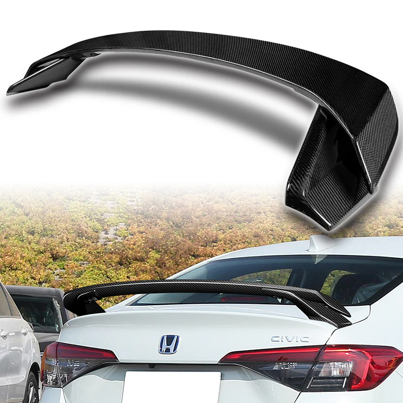 HP-Style Rear Trunk Lip Spoiler Wing For 2022-2025 Honda Civic Sedan -Real Carbon Fiber - Image 6