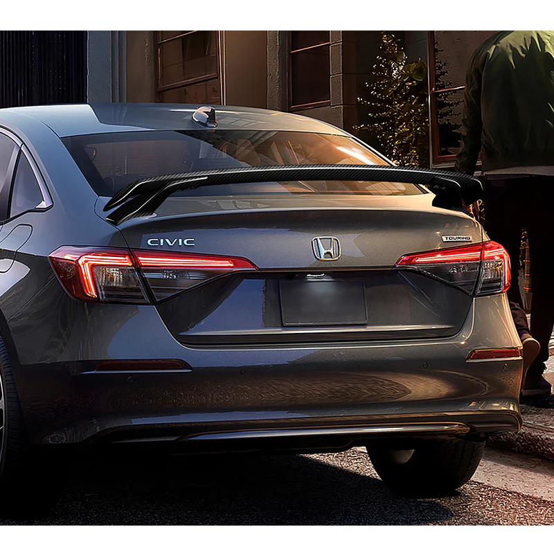 HP-Style Rear Trunk Lip Spoiler Wing For 2022-2025 Honda Civic Sedan -Real Carbon Fiber - Image 8
