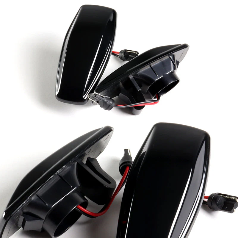Hyundai Set of Tucson Tiburon Sonata Smoke Sequential LED Signal Side Marker Lights with Carbon Fiber Windshield Banner - Image 9