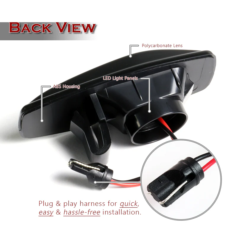 Hyundai Tucson / Tiburon / Sonata / Elantra Amber LED Turn Signal Front Side Marker Lights -Smoked Lens - Image 3