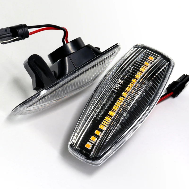 Hyundai Tucson / Tiburon / Sonata / Elantra Amber LED Turn Signal Front Side Marker Lights -Clear Lens - Image 2