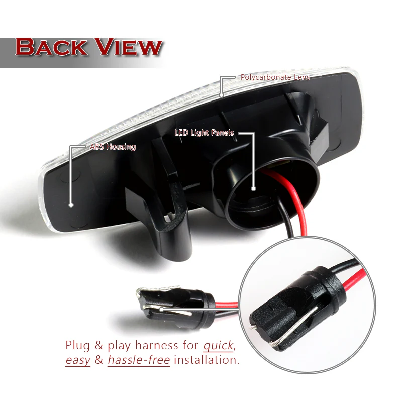 Hyundai Tucson / Tiburon / Sonata / Elantra Amber LED Turn Signal Front Side Marker Lights -Clear Lens - Image 3