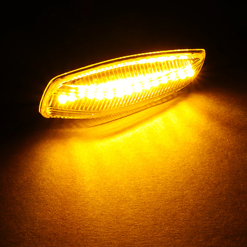 Hyundai Tucson / Tiburon / Sonata / Elantra Amber LED Turn Signal Front Side Marker Lights -Clear Lens - Image 5