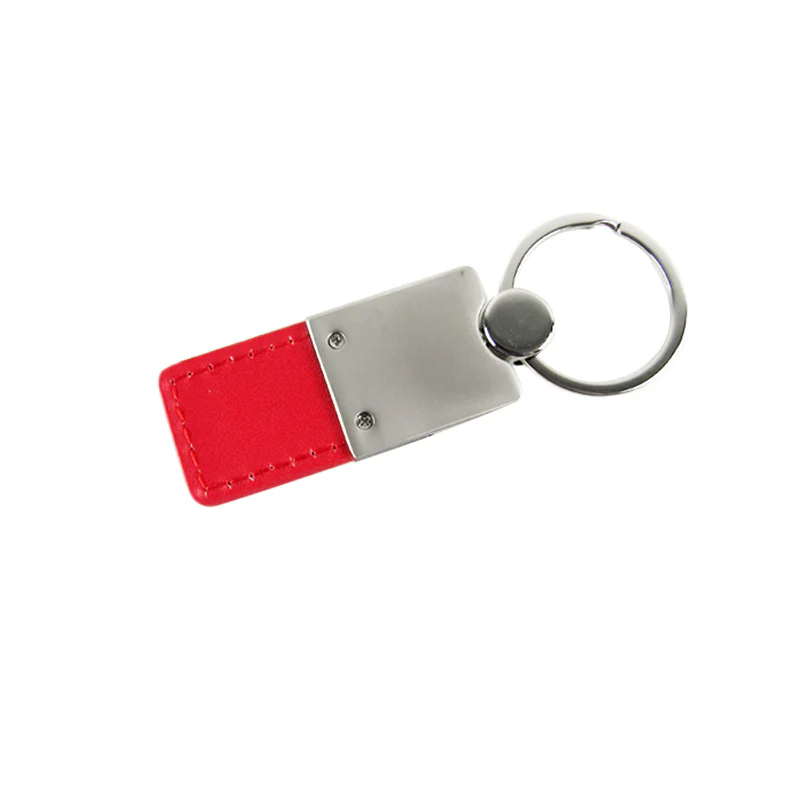 INFINITI Logo Rectangular Authentic Red Leather Chrome Key Fob Key Chain Key Ring Tag Au-Tomotive Gold - Image 2