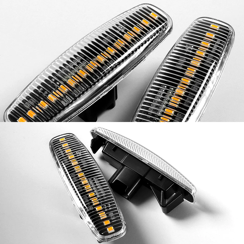 Infiniti M35 M45 G35 G37 / Nissan Pathfinder Amber LED Turn Signal Front Side Marker Lights -Clear Lens - Image 4