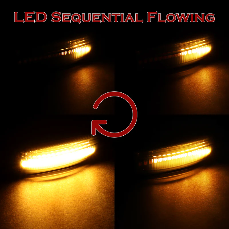 Infiniti M35 M45 G35 G37 / Nissan Pathfinder Sequential Amber LED Turn Signal Front Side Marker Lights -Smoked Lens - Image 5
