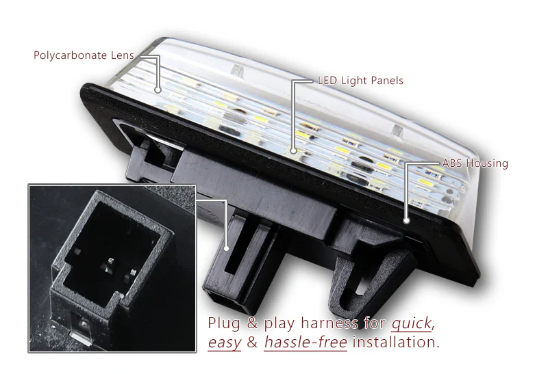 Nissan Murano / Rogue / Pathfinder White 21-SMD LED License Plate Lights (2pcs) - Image 2