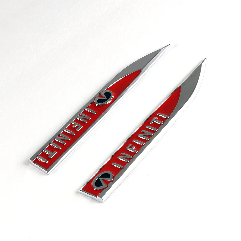 INFINITI Red 3D Metal Emblem Sticker 2 pcs - Image 2