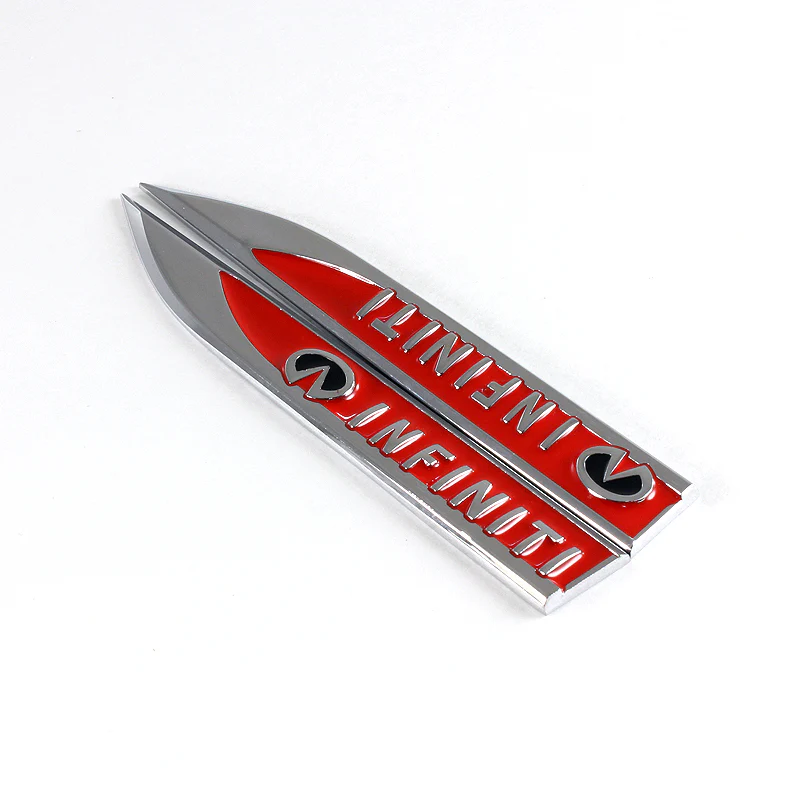 INFINITI Red 3D Metal Emblem Sticker 2 pcs - Image 4