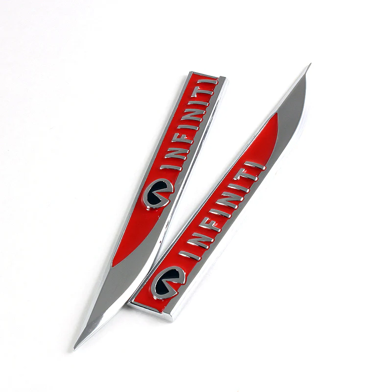 INFINITI Red 3D Metal Emblem Sticker 2 pcs - Image 5