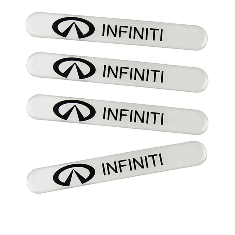 INFINITI White Car Door Rear Trunk Side Fenders Bumper Badge Scratch Guard Sticker New 4 pcs - Image 5